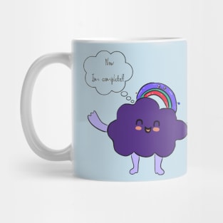 Now, Im Complete Cloud and Rainbow Sketch Mug